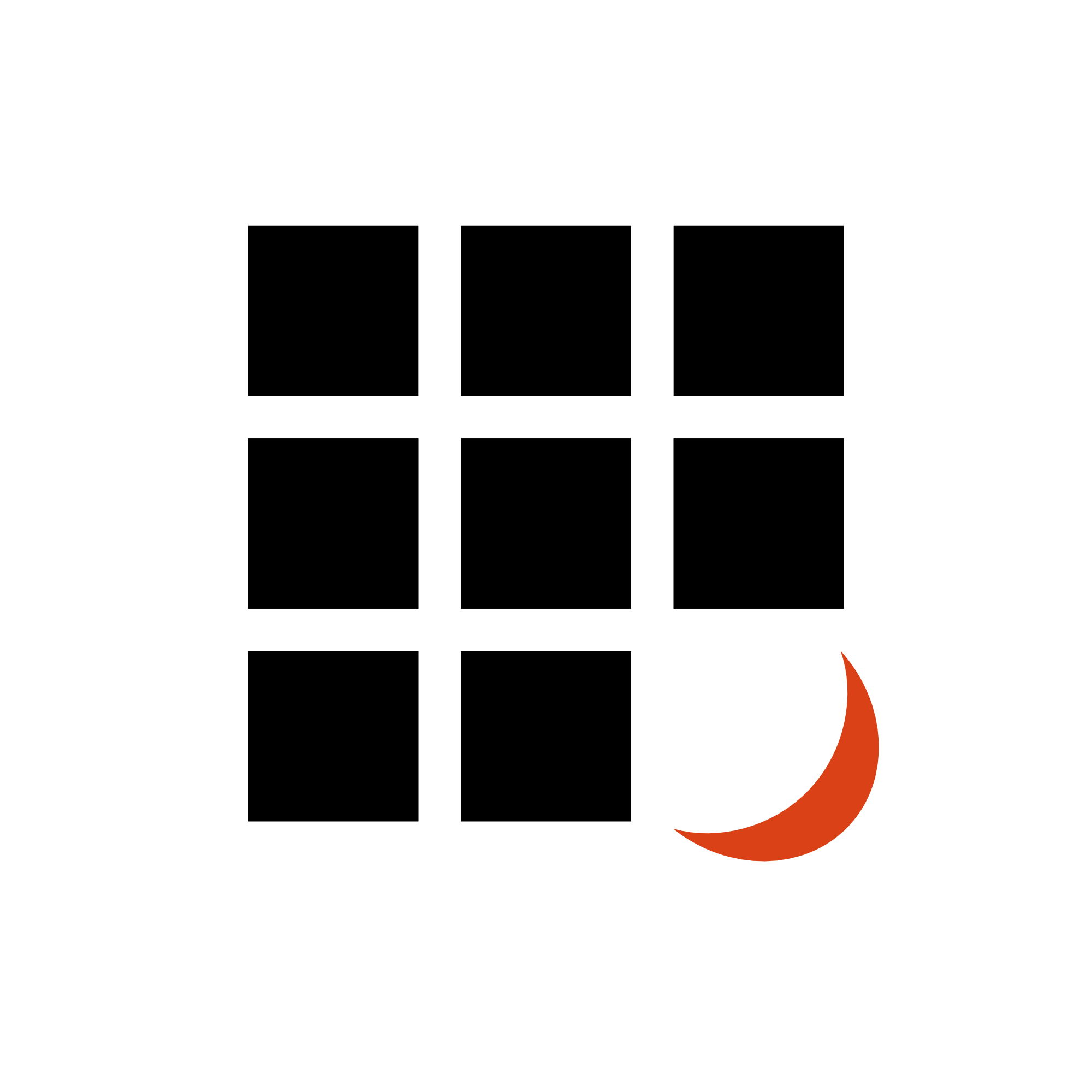 The squares grid with the crescent shape in the center